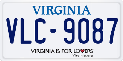 VA license plate VLC9087