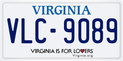VA license plate VLC9089