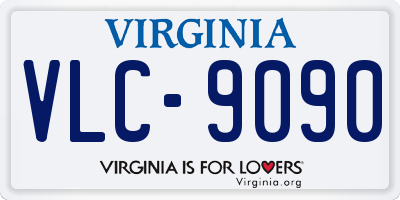 VA license plate VLC9090