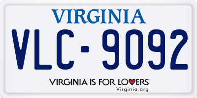 VA license plate VLC9092