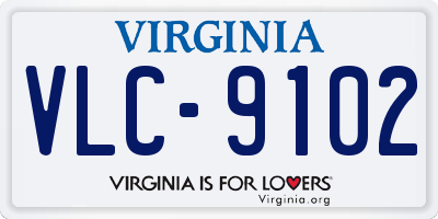 VA license plate VLC9102