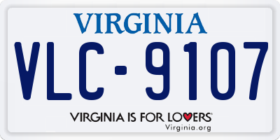 VA license plate VLC9107
