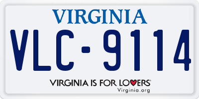 VA license plate VLC9114