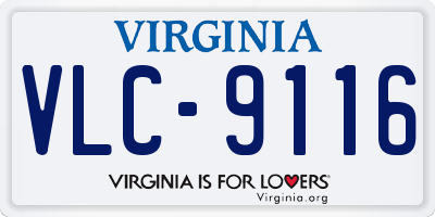 VA license plate VLC9116