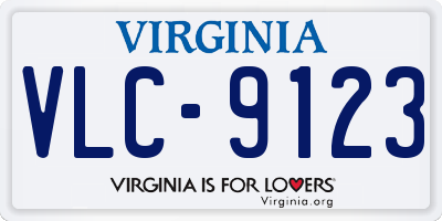 VA license plate VLC9123