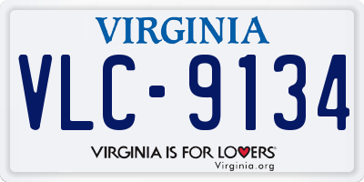 VA license plate VLC9134