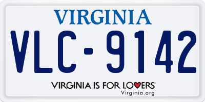 VA license plate VLC9142