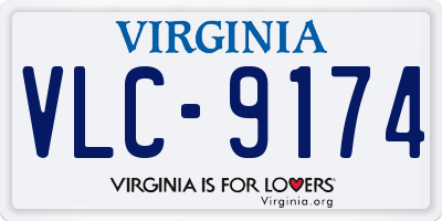 VA license plate VLC9174