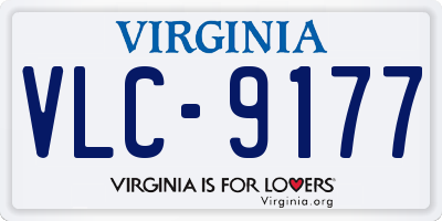 VA license plate VLC9177