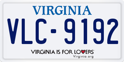VA license plate VLC9192