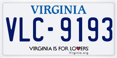 VA license plate VLC9193