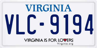 VA license plate VLC9194