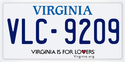 VA license plate VLC9209