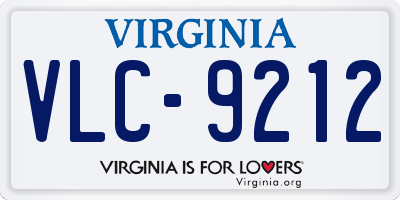 VA license plate VLC9212