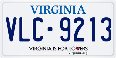 VA license plate VLC9213