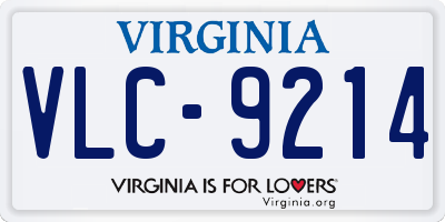 VA license plate VLC9214