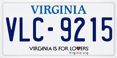 VA license plate VLC9215
