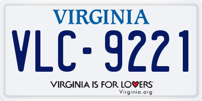VA license plate VLC9221