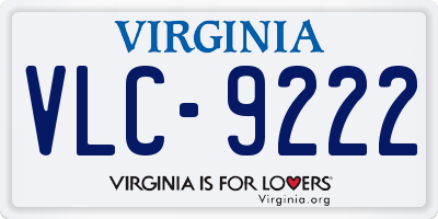 VA license plate VLC9222