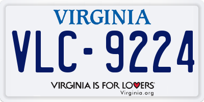 VA license plate VLC9224