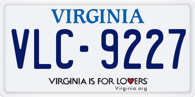 VA license plate VLC9227