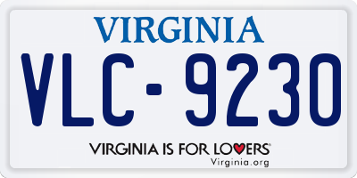 VA license plate VLC9230
