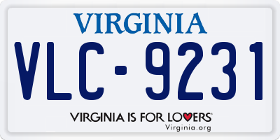 VA license plate VLC9231
