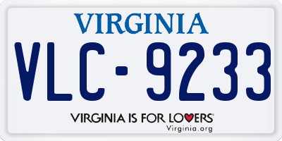 VA license plate VLC9233