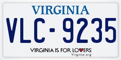 VA license plate VLC9235
