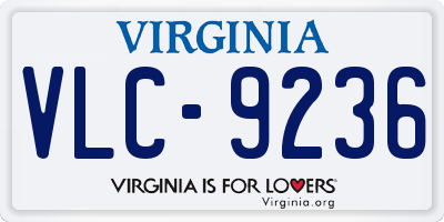 VA license plate VLC9236