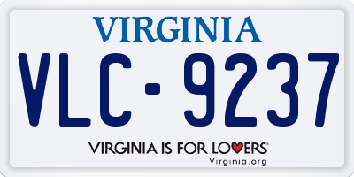 VA license plate VLC9237
