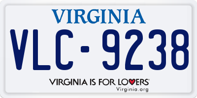 VA license plate VLC9238