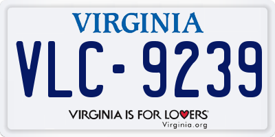 VA license plate VLC9239
