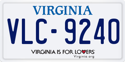 VA license plate VLC9240