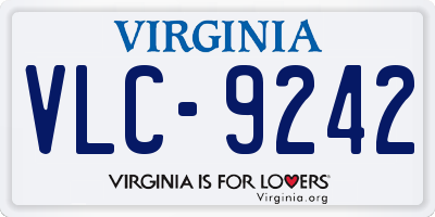 VA license plate VLC9242