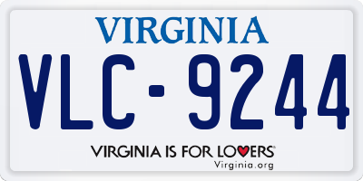 VA license plate VLC9244