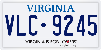 VA license plate VLC9245