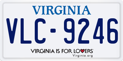 VA license plate VLC9246