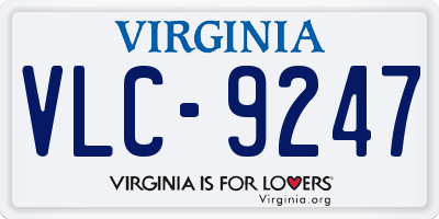 VA license plate VLC9247