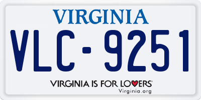VA license plate VLC9251
