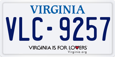 VA license plate VLC9257