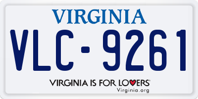 VA license plate VLC9261