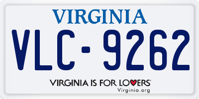 VA license plate VLC9262