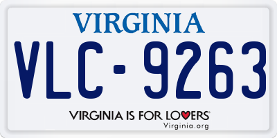 VA license plate VLC9263
