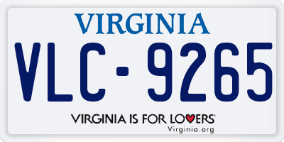 VA license plate VLC9265