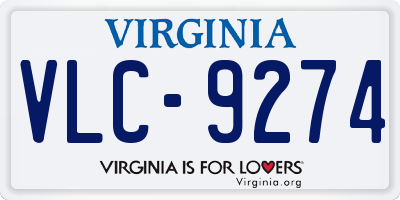 VA license plate VLC9274