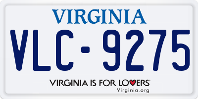 VA license plate VLC9275