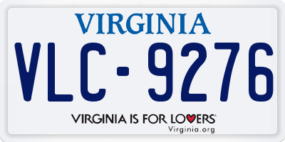 VA license plate VLC9276