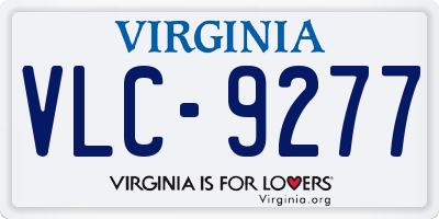 VA license plate VLC9277