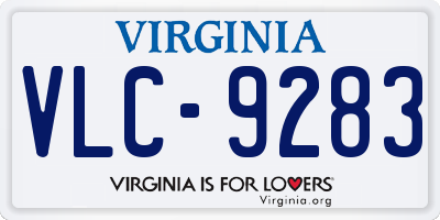 VA license plate VLC9283